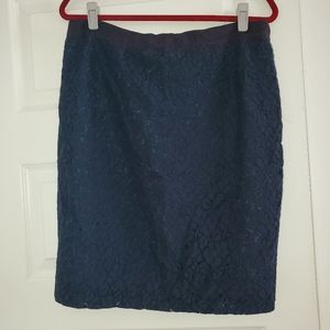 Jcrew Blue Lace Pencil Skirt 12